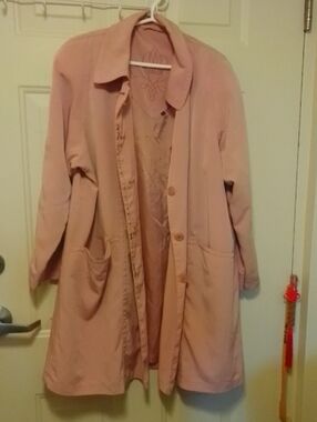 Utex Blush Pink Trench Coat with Front Pockets